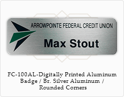 Full Color Digitally Printed Badge on Aluminum